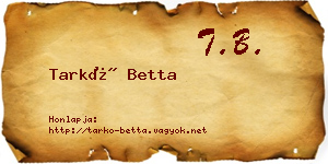 Tarkó Betta névjegykártya
